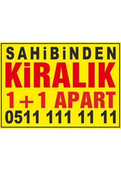 Sahibinden Kiralık 1+1 Apart Afişi 50 x 70 cm