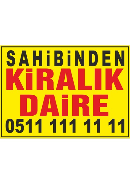 Sahibinden Kiralık Daire Afişi 50 x 70 cm