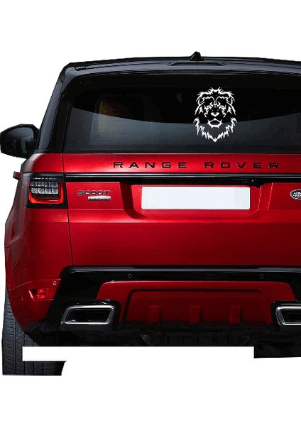 Aslan Başı Sticker Yapıştırma Stiker Yapıştırma Beyaz