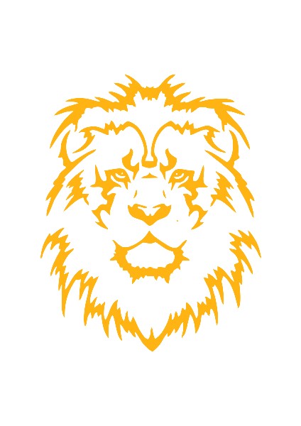 Aslan Başı Sticker Yapıştırma Stiker Yapıştırma Sarı