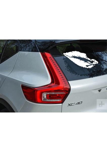 Ölüm Öpücüğü Kuru Kafa ve Dudak Sticker Yapıştırma Beyaz