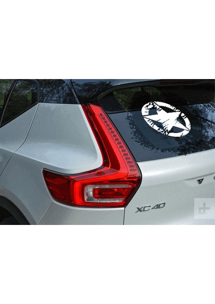 Army Asker Yırtık Efektli Yıldız Sticker Yapıştırma Beyaz