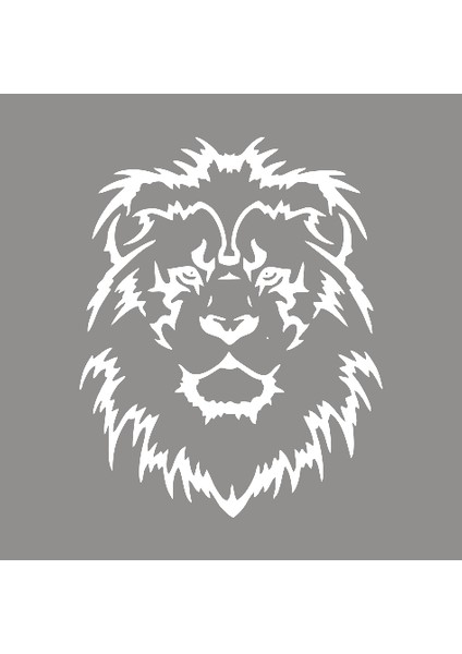 Aslan Başı Sticker Yapıştırma Stiker Yapıştırma Beyaz
