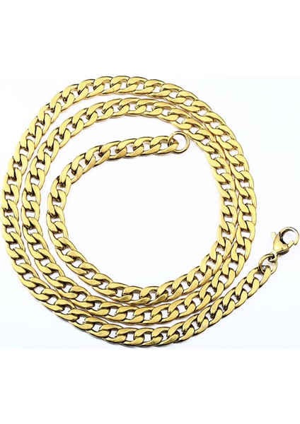 Figaro Yassı 62Cm. 7Mm. Çelik Erkek Zincir Du15-7