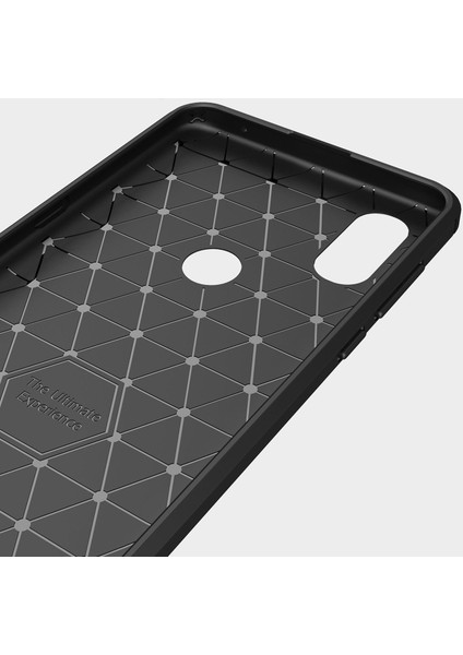 Xiaomi Mi Mix 3 Brushed Carbon Fiber Silikon TPU Kılıf - Siyah