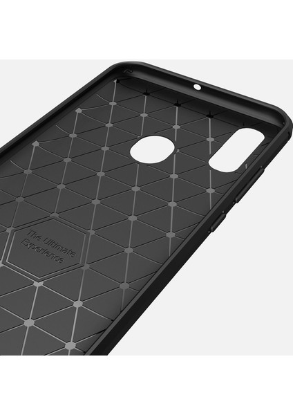 Huawei Honor 10 Lite Brushed Carbon Fiber Silikon TPU Kılıf - Siyah