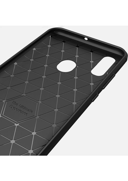 Huawei P Smart 2019 Brushed Carbon Fiber Silikon TPU Kılıf - Siyah