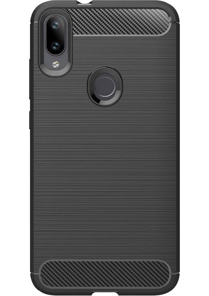 Xiaomi Mi Play Brushed Carbon Fiber Silikon TPU Kılıf - Siyah