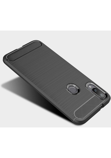 Xiaomi Mi Play Brushed Carbon Fiber Silikon TPU Kılıf - Siyah