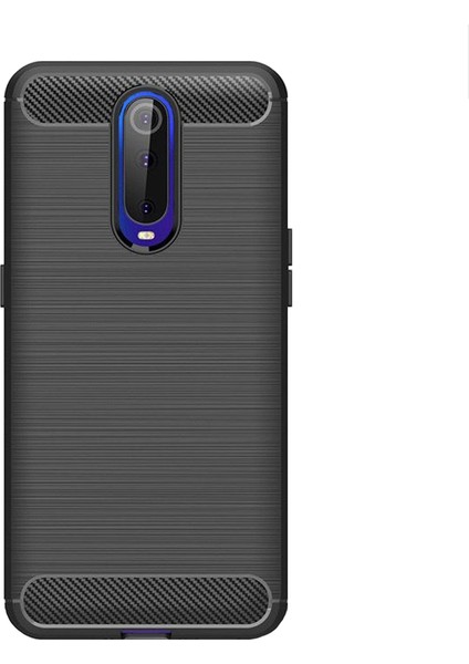 Oppo RX17 Pro Brushed Carbon Fiber Silikon TPU Kılıf - Siyah