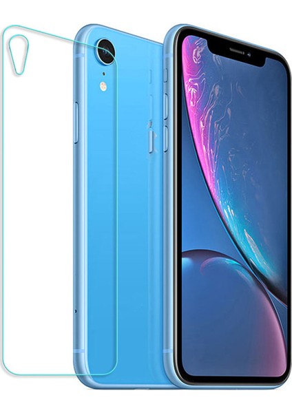 iPhone XR Arka Kaplama Tempered Glass Cam Koruma - Şeffaf