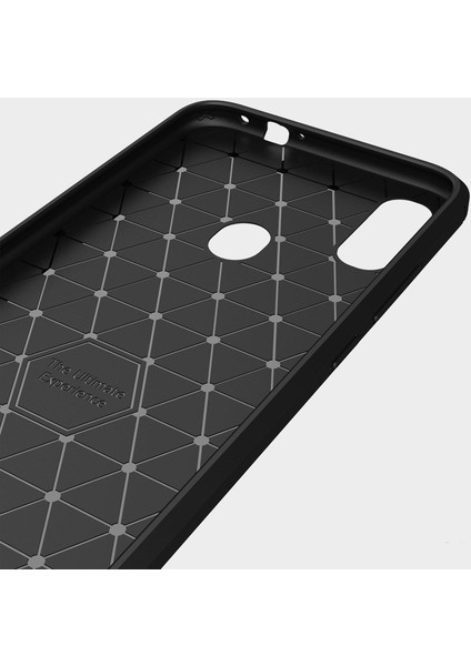 Xiaomi Redmi Note 7 Brushed Carbon Fiber Silikon TPU Kılıf - Siyah