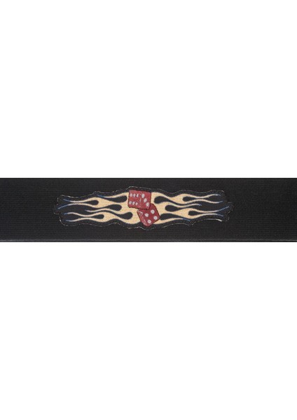 Patch Collection Straps 64P05 - Flaming Skulls Askı Üzerine Dokuma Yama
