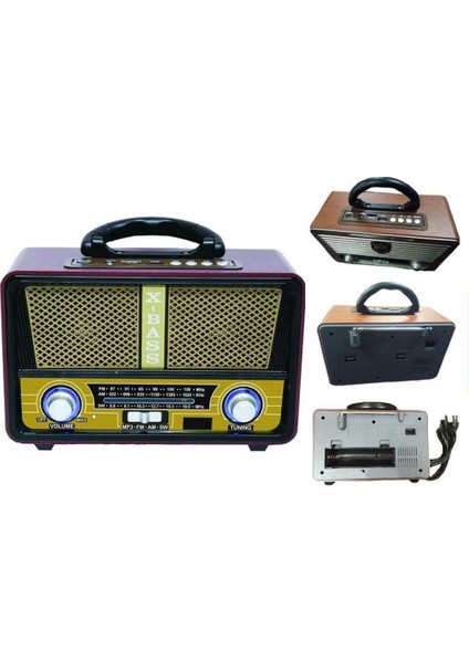 Smart Sepet Şarjlı Nostaljik Radyo  M-112BT USB/SD/MP3/Bluetooth