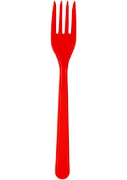 Plastik Kırmızı Çatal 25' li