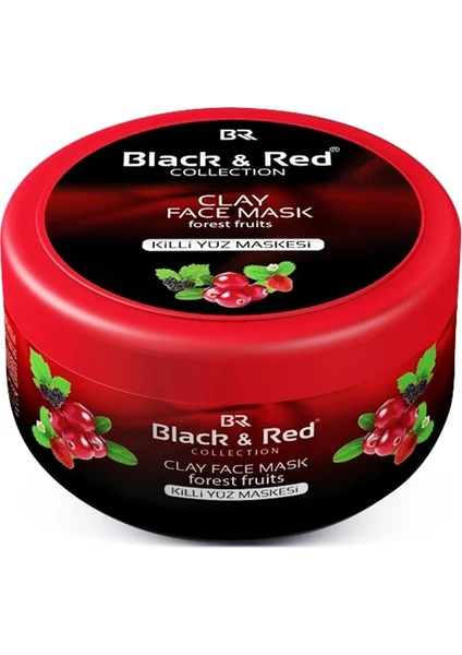 Black & Red Clay Face Mask Orman Meyveli 400 ml Killi Yüz Maskesi