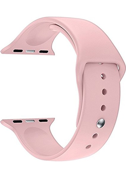 Apple Watch Uyumlu Series 3 38 mm Silikon Kordon Pembe
