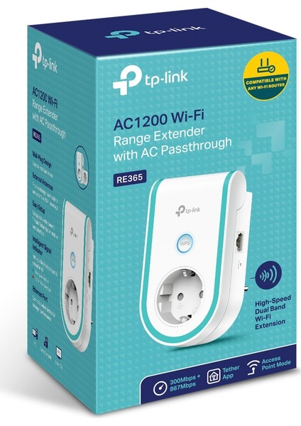 RE365 1200 Mbps AC Wi-Fi Priz Soketli Menzil Genişletici fırsatları