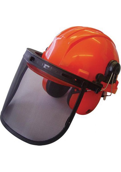 Motorlu Tırpan/Testere Profesyonel Tip Ayarlı Koruyucu Maske (Emniyet Başlığı+Kulaklık)