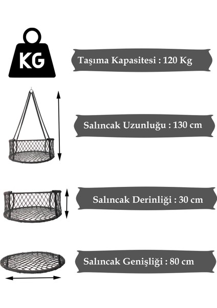 Altınoluk  80'Lik Kırmızı Kırmızı Minderli Davul Salıncak