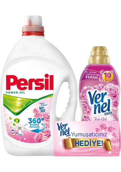 Jel Gülün Büyüsü 33 Yıkama + Vernel Max Taze Gül 720 ml