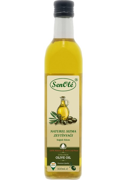 Soğuk Sıkım Naturel Sızma Zeytinyağı Cam Şişe 500mL