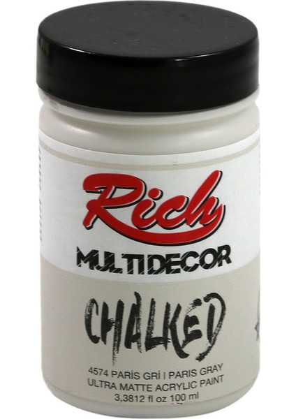 Chalked Akrilik Boya 100 Cc 4574 Paris Gri