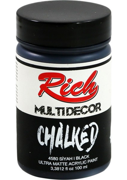 Chalked Akrilik Boya 100 Cc 4580 Siyah