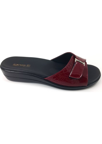 9863-4 Kadın Terlik Bordo modelleri