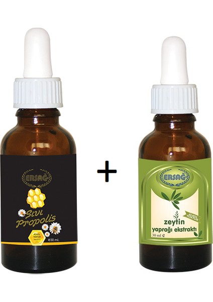 Ersağ Sıvı Propolis Damla + Ersağ Zeytin Yaprağı Ekstratı Damla