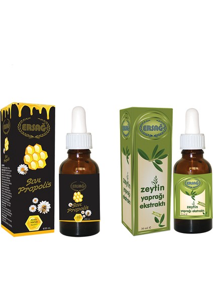 Ersağ Sıvı Propolis Damla + Ersağ Zeytin Yaprağı Ekstratı Damla