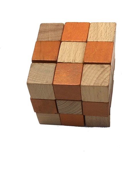 Ahşap Turuncu Hareketli Zeka Küpü (Snake Küp)