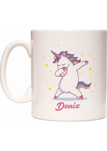 Unicorn Dabb Dabbing Boynuzlu At İsim Yazılabilir Kupa Bardak