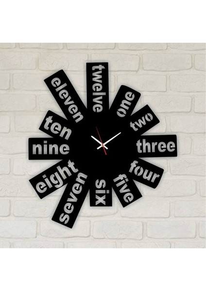 Modern Dekoratif Ahşap Duvar Saati 30 cm -3