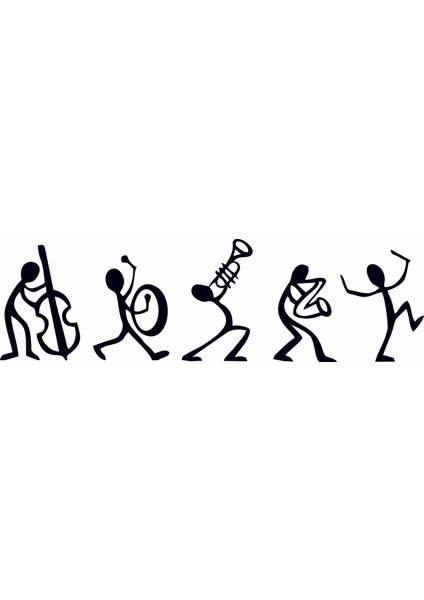 Design'dan Dans Eden Müzik Adamlar Duvar Sticker