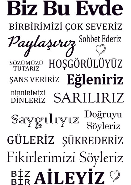 Design'dan Ev Kuralları Duvar Sticker