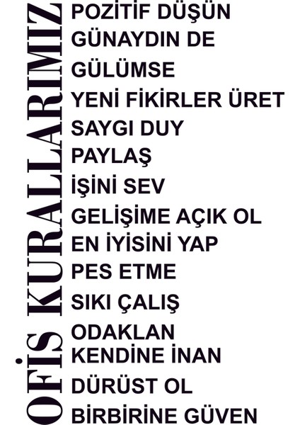 Design'dan Ofis Kuralları 2 Duvar Sticker