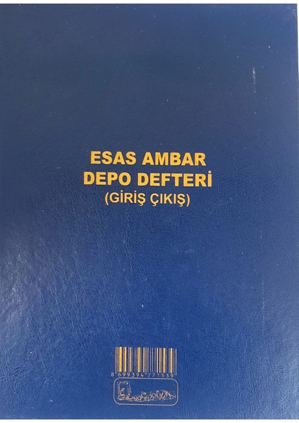 Esas Ambar Depo Defteri (Giriş-Çıkış) Cilt Kapak