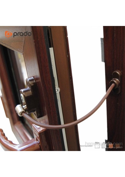 Kablolu Pvc Pencere Emniyet Kilidi Koyu Kahve
