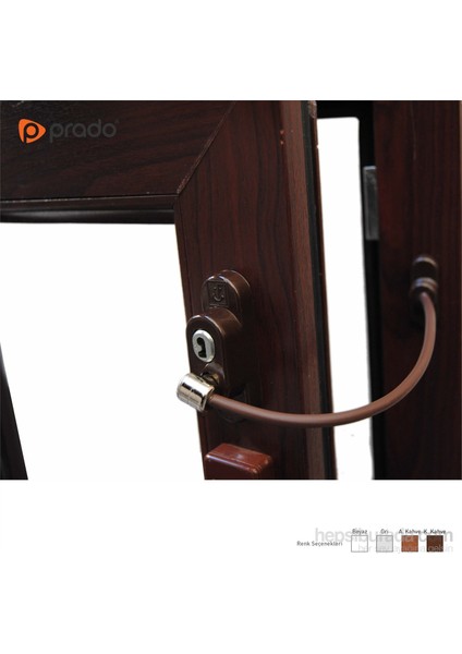 Kablolu Pvc Pencere Emniyet Kilidi Koyu Kahve