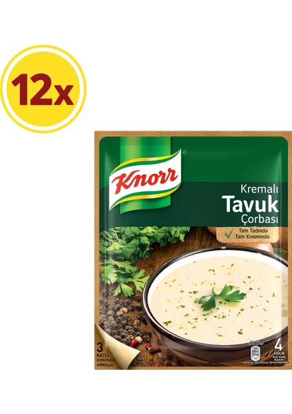 Klasik Çorba Serisi Kremalı Tavuk Çorbası 65 gram 12'li Paket