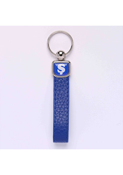 Yeni128 Deri Saplı Harf Anahtarlık Mavi