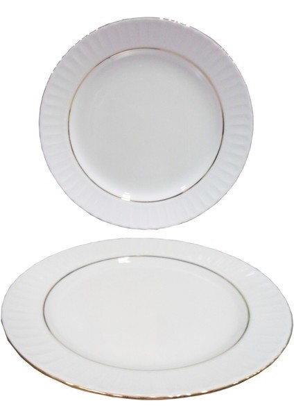 Yaldızlı 12 Adet 25 Cm Düz Tabak