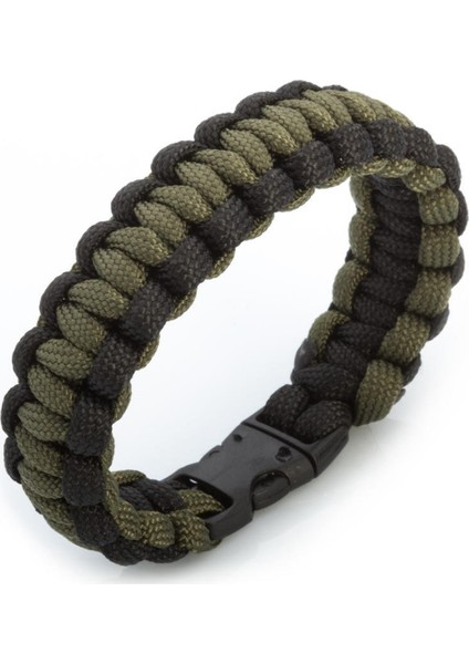 İnce Tasarım Siyah Yeşil Outdoor Paracord Bileklik