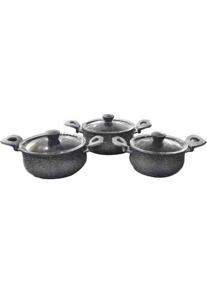 6 Parça Granit Güveç Set Gri