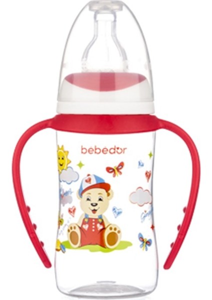 B-76302 Desenli Ergonomik Kulplu Biberon 125 ml