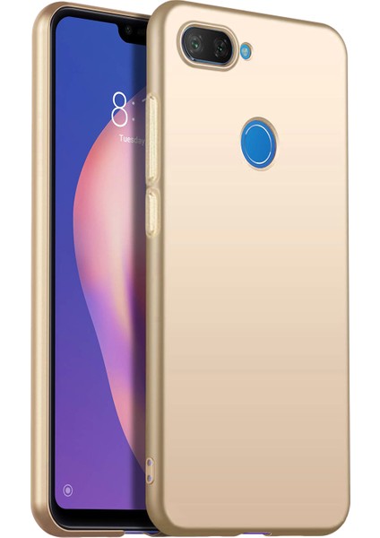 Matte Silicone Xiaomi Mi 8 Lite Kılıf Gold