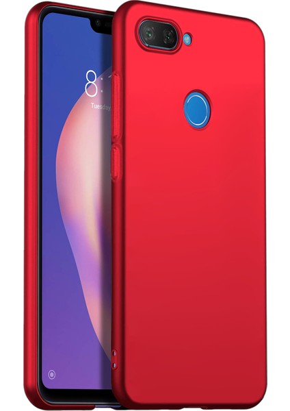 Matte Silicone Xiaomi Mi 8 Lite Kılıf Kırmızı