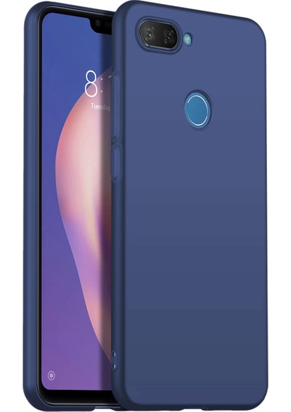 Matte Silicone Xiaomi Mi 8 Lite Kılıf Lacivert