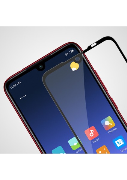 Xiaomi Redmi Note 7 Pro Tam Kaplayan Temperli Cam Ekran Koruyucu Siyah